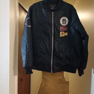 Born Fly Navy Bomber Jacket with Patches